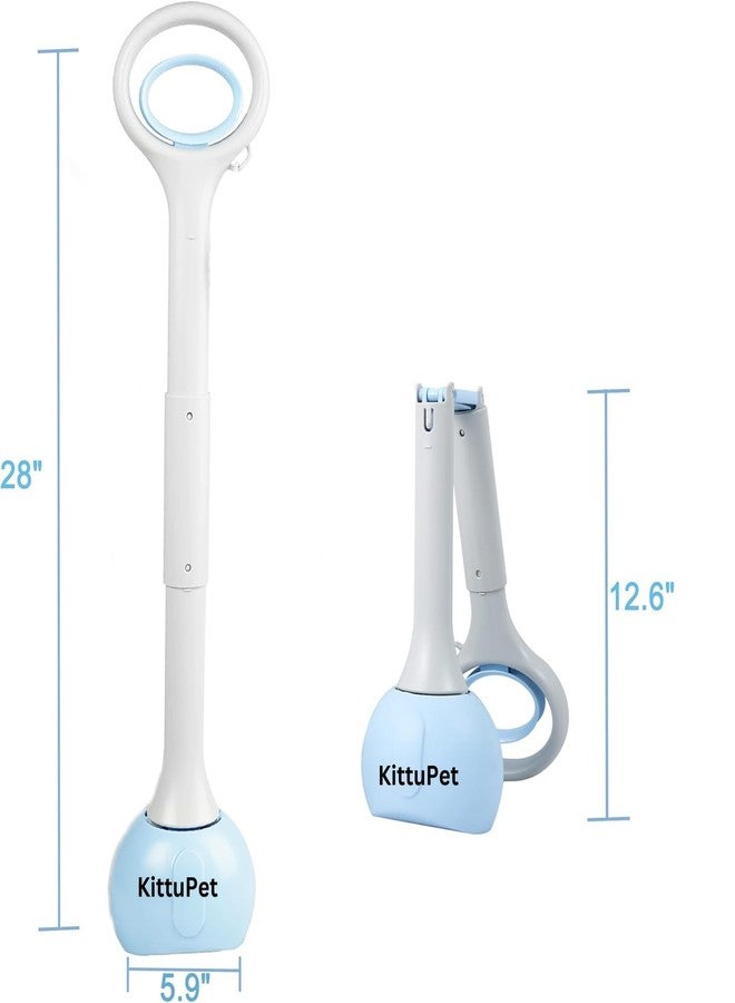 KittuPet مجرفة فضلات محمولة من KittuPet مع أكياس نفايات | أداة متينة لالتقاط الفضلات بمقبض طويل 28 بوصة - Image 3